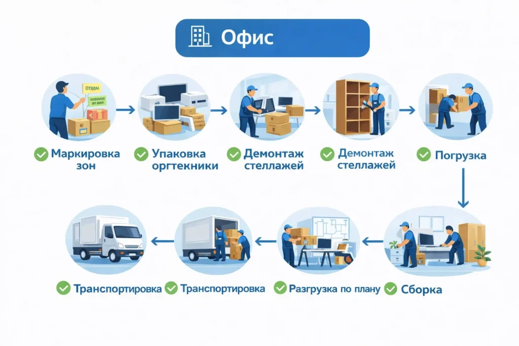 Офисный переезд в ночное время