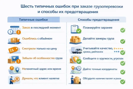 ошибки при заказе грузоперевозок
