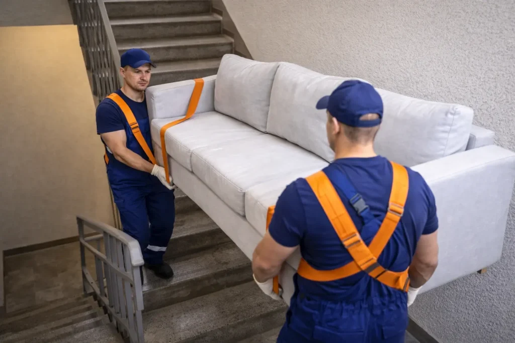 перенос дивана по лестнице