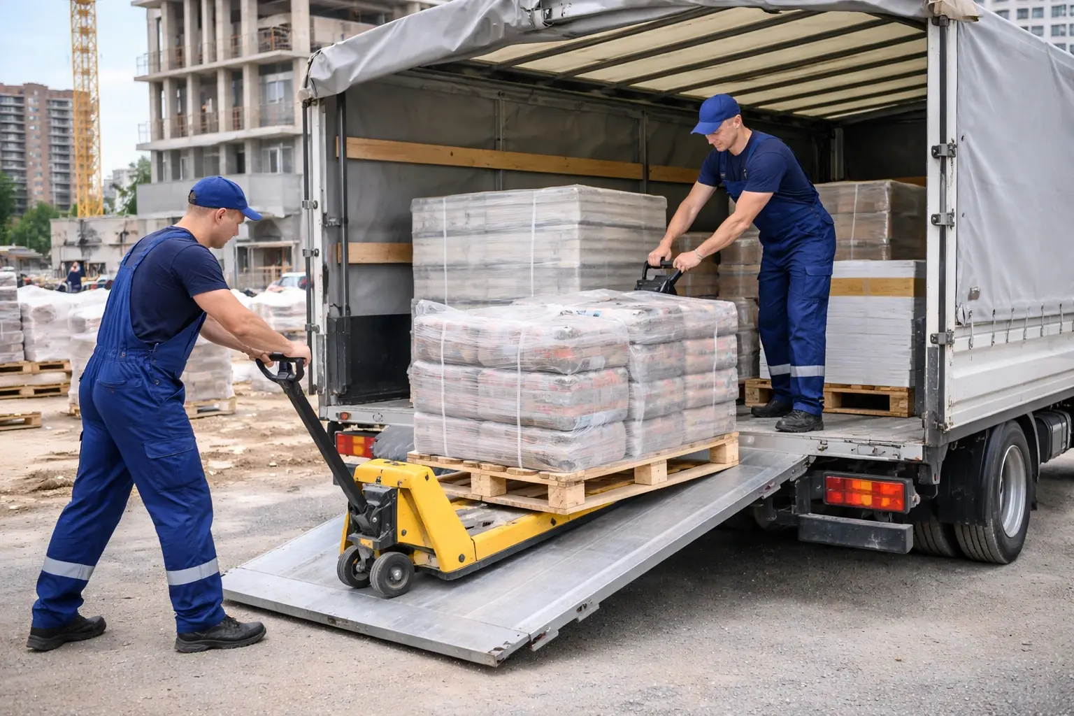 Перевозка строительных материалов по городу Минску и области